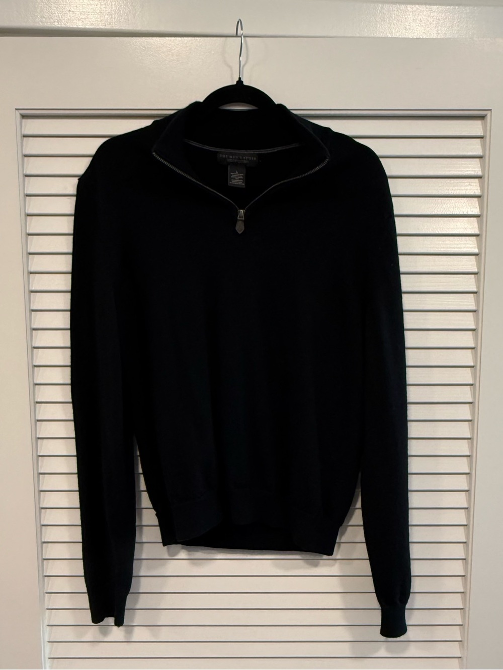 Bloomingdale’s Black Half-Zip Sweater
